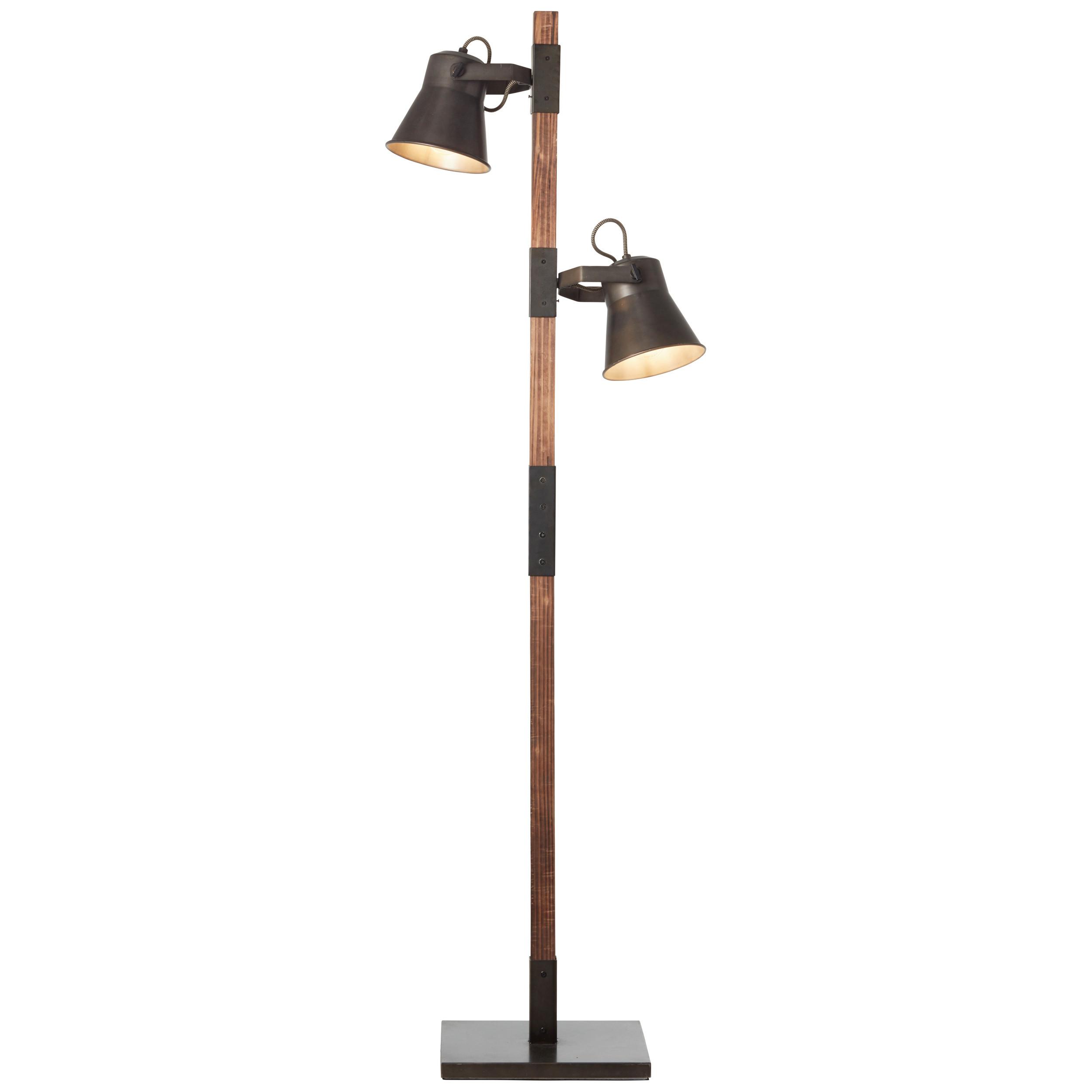 Stehleuchte Plow max. 10 Watt - Schwarz, Design, Holz/Metall (51/153,5cm) - Brilliant