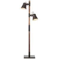 Stehleuchte Plow max. 10 Watt - Schwarz, Design, Holz/Metall (51/153,5cm) - Brilliant