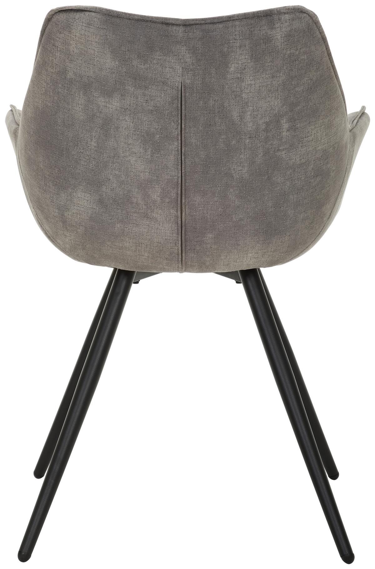 KRZESŁO Z PODŁOKIETNIKAMI SETTANTA - czarny/szary, Modern, metal/drewno (62/85/64cm) - Livetastic