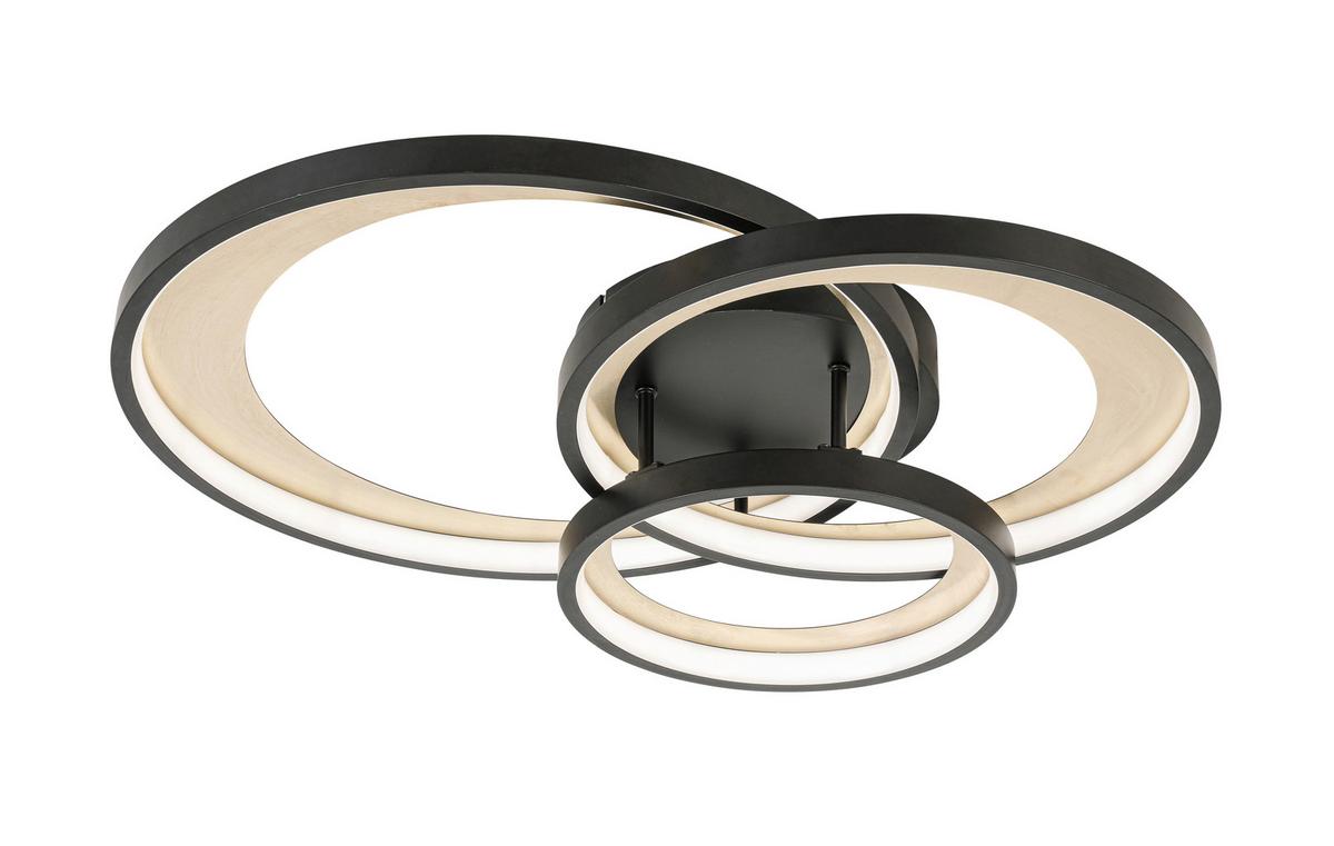 LAMPA SUFITOWA LED MATTEO *SBN*SH* - kolor mosiężny/czarny, Design, tworzywo sztuczne/metal (54,2/46,8/11cm) - Novel