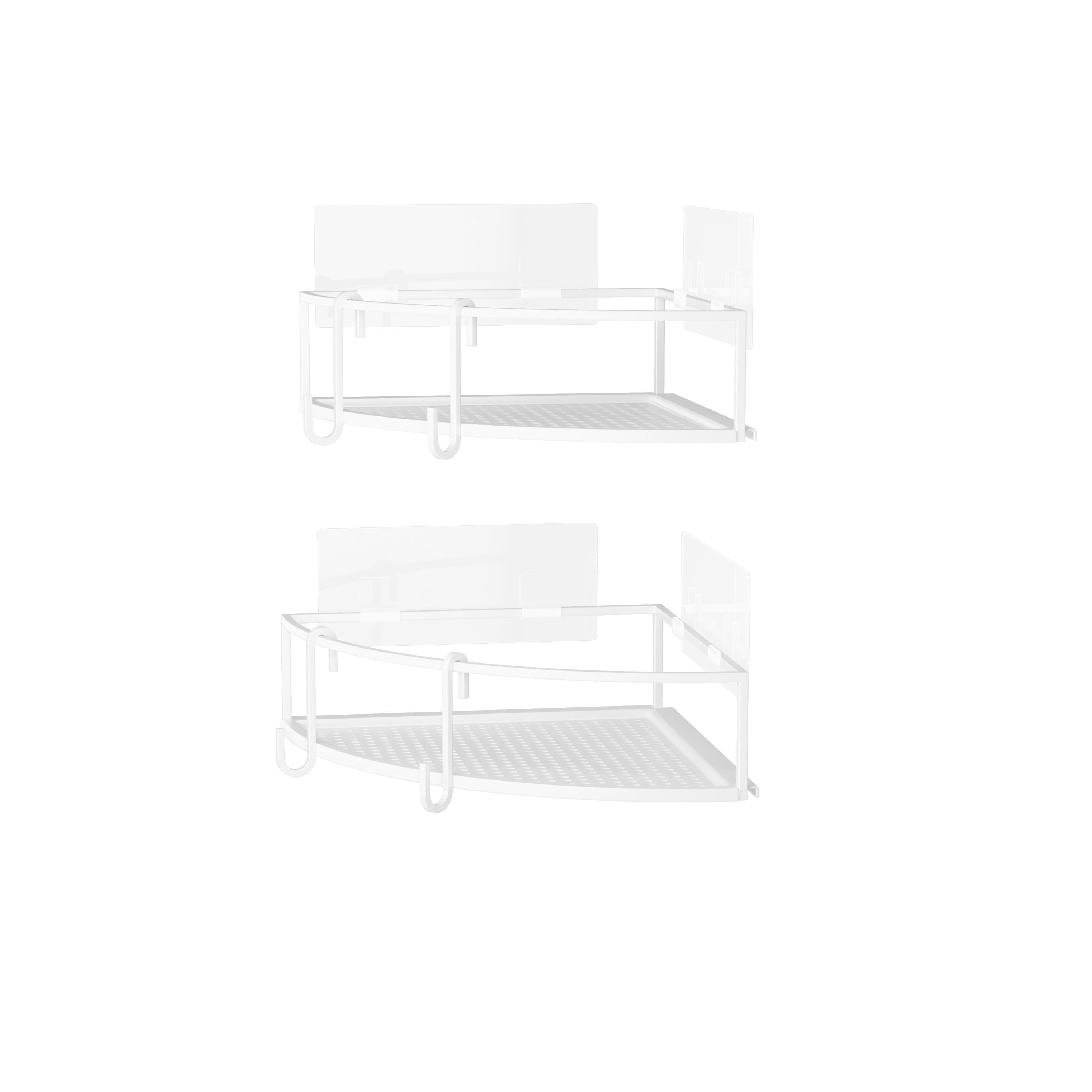Duschregal Cubiko Weiß, 2er Set - Weiß, MODERN, Metall (23/6,5/23cm) - Mömax
