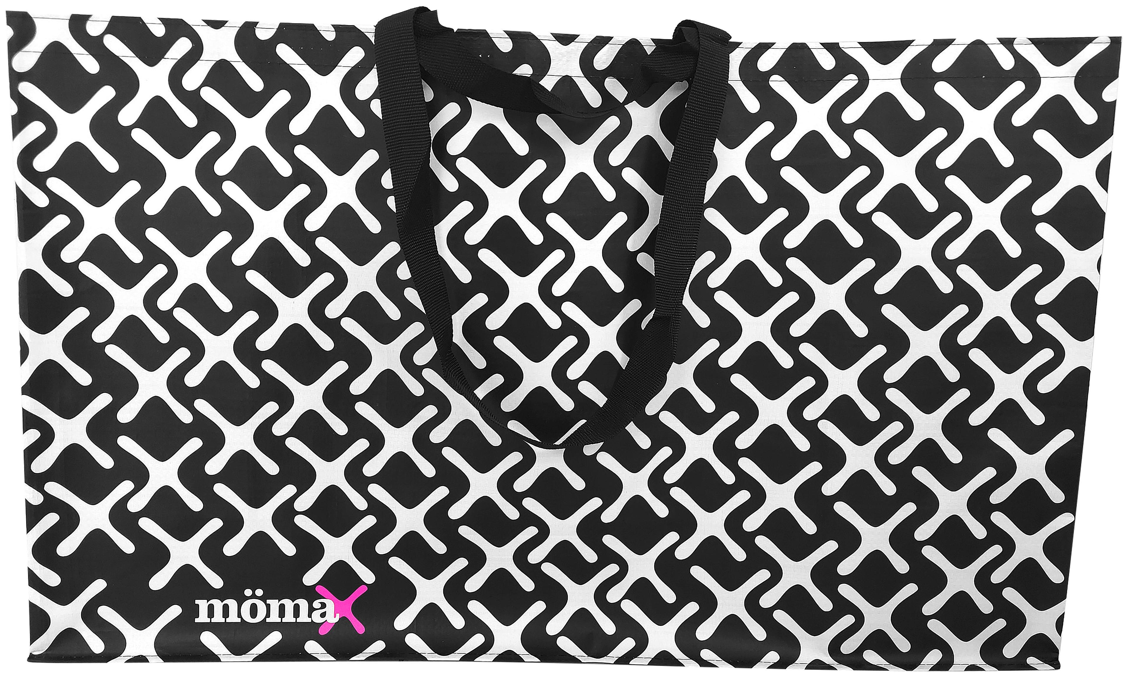 Bevásárlótáska Mömax-L - fekete/fehér, Konventionell, műanyag (75/45/22cm) - Modern Living