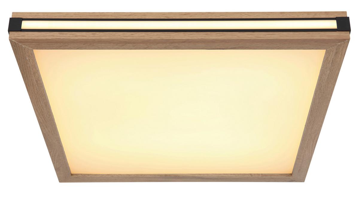 Stropna Led-svetilka Carla, S Sijalko - črna/bela, Natur, kovina/umetna masa (45/45/7,5cm) - Globo