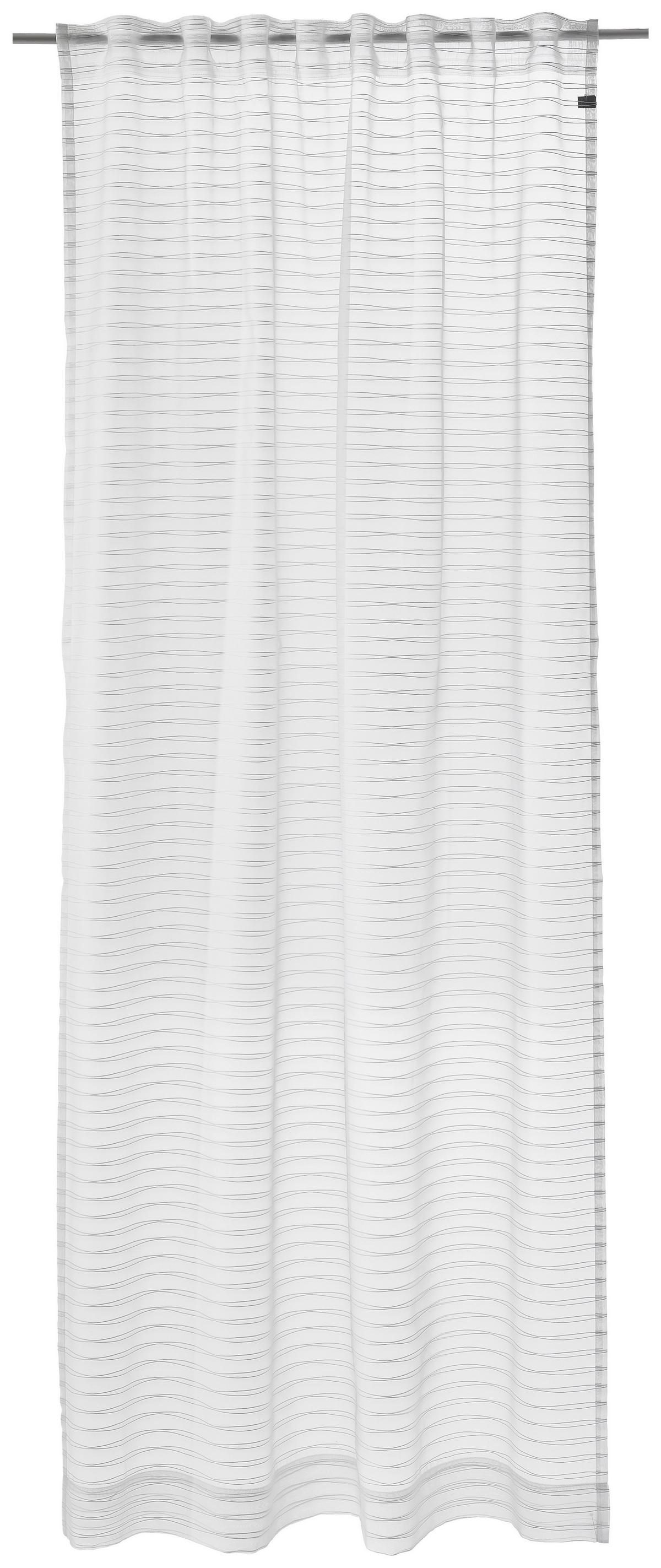 ZASŁONA DEKORACYJNA JOOP! J-WATERLINE - kolor srebrny, Design, tkanina (130/250cm) - Joop!
