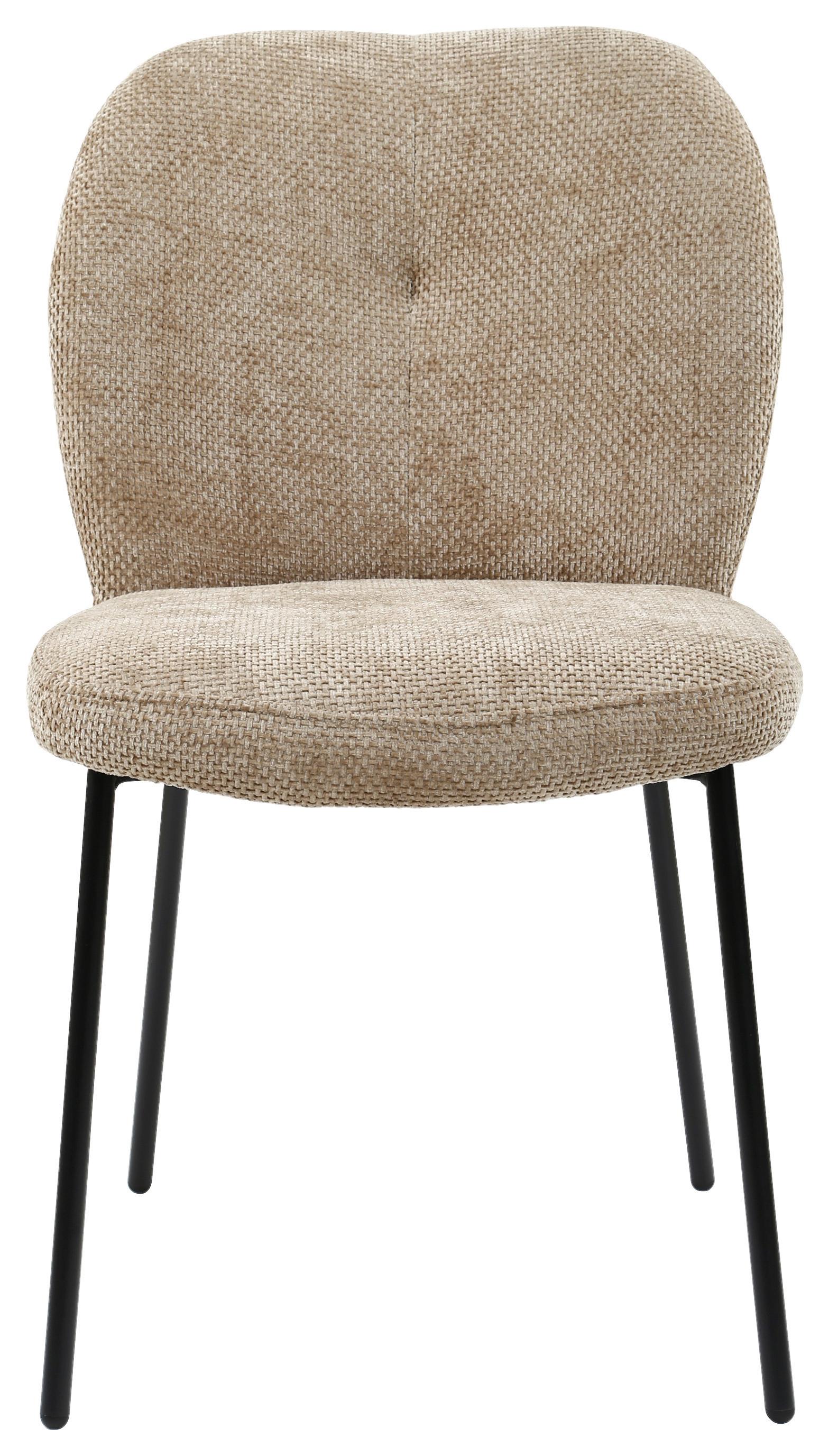 Stuhl Mara Schwarz/Cappuccino - Schlammfarben/Schwarz, LIFESTYLE, Holz/Textil (52/87/64cm) - Mömax