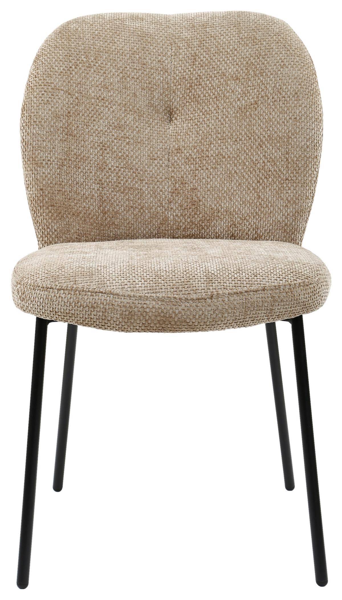 Stuhl Mara Schwarz/Cappuccino - Schlammfarben/Schwarz, Lifestyle, Holz/Textil (52/87/64cm) - Mömax