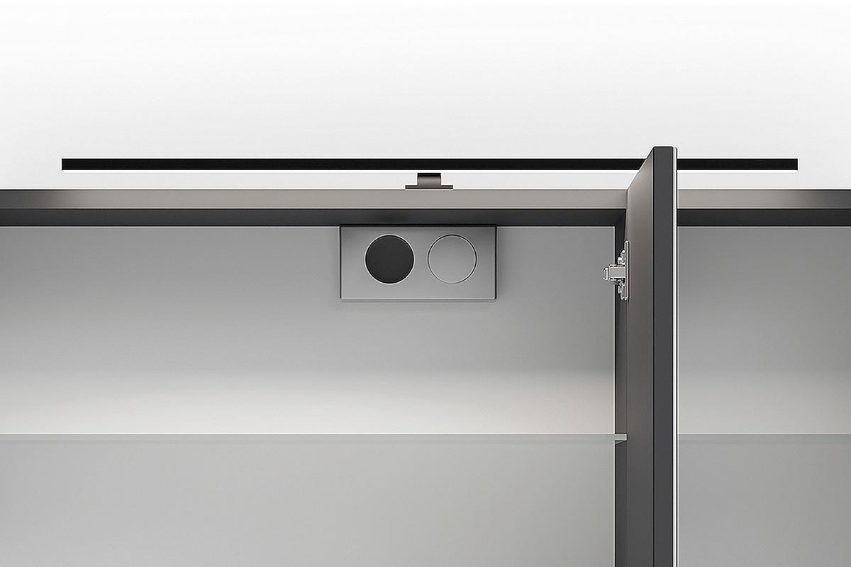 Spiegelschrank Spree Anthrazit - MODERN, Glas/Holzwerkstoff (80/60/15cm) - MID.YOU