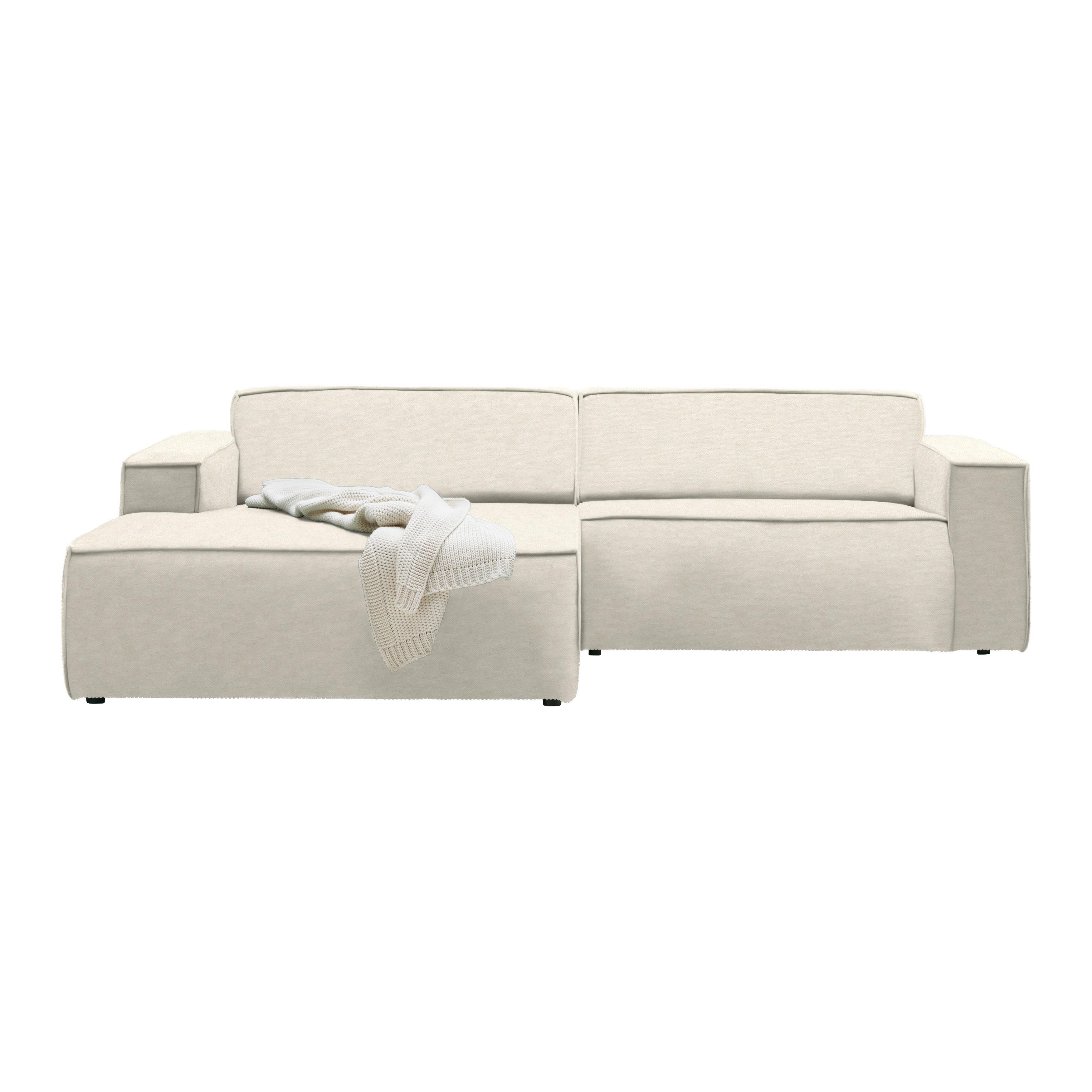 Wohnlandschaft Loft Creme - Creme/Schwarz, MODERN, Kunststoff/Textil (172/75/265cm) - Mömax