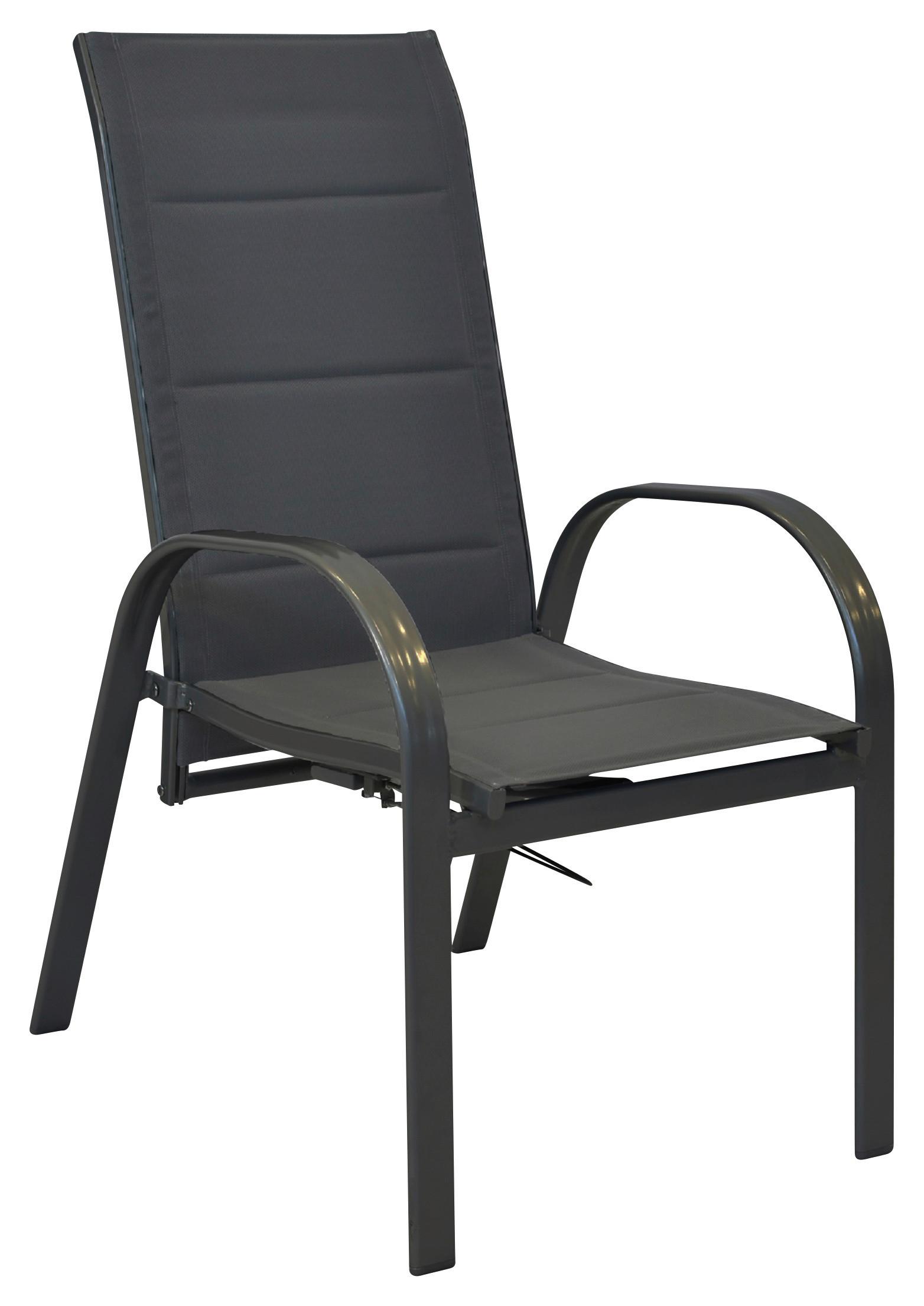 Stapelsessel-Set Amalfi 2er- Set ca. 59x107 cm Anthrazit - Anthrazit/Graphitfarben, MODERN, Kunststoff/Metall (59/107/71cm) - Gardenson