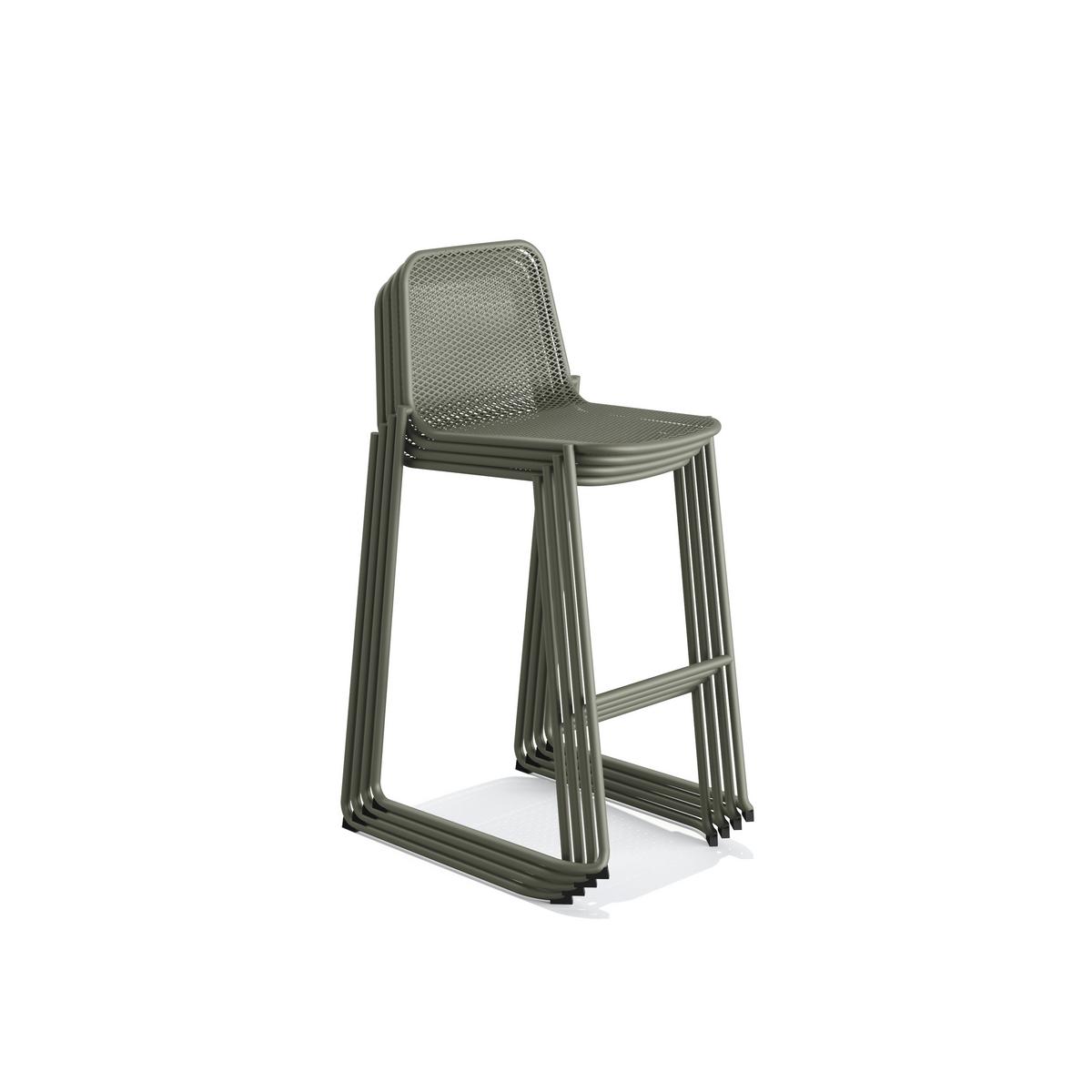 Barhocker-Set 4-teilig in Grün, Stahl - Grün, LIFESTYLE, Metall (52/105/52cm) - Gardenson