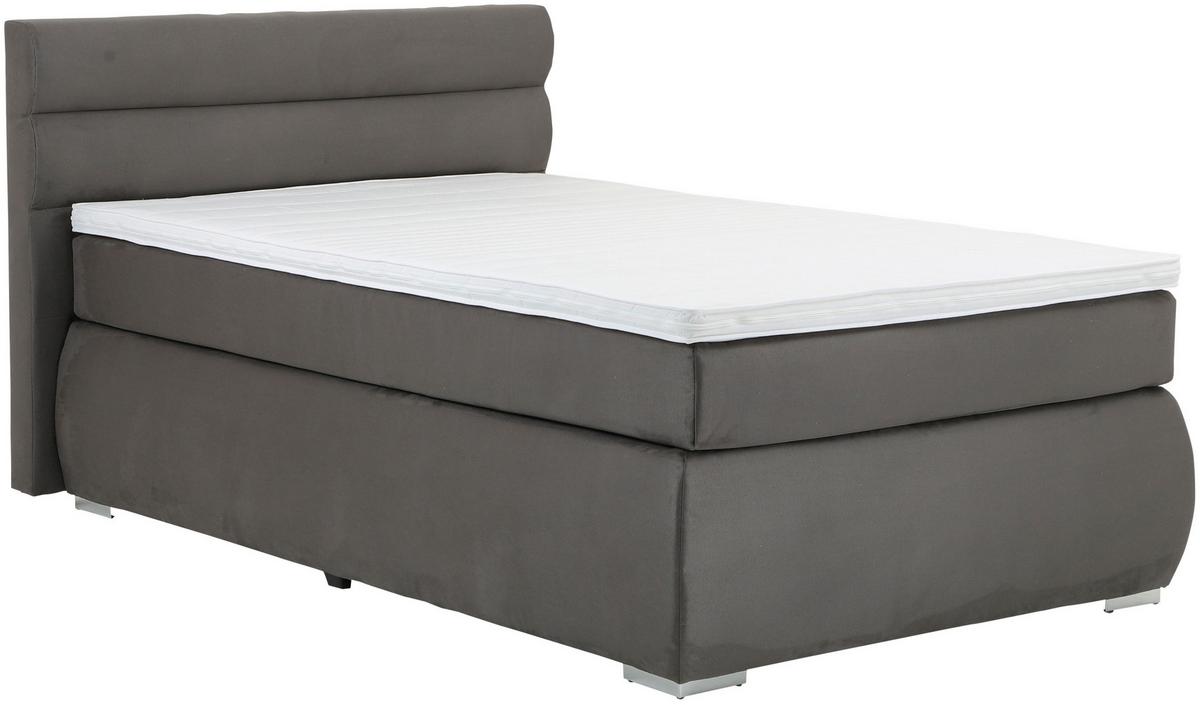Boxspring Krevet Gala - boje kroma/antracit, Basics, tekstil/metal (120/200cm)