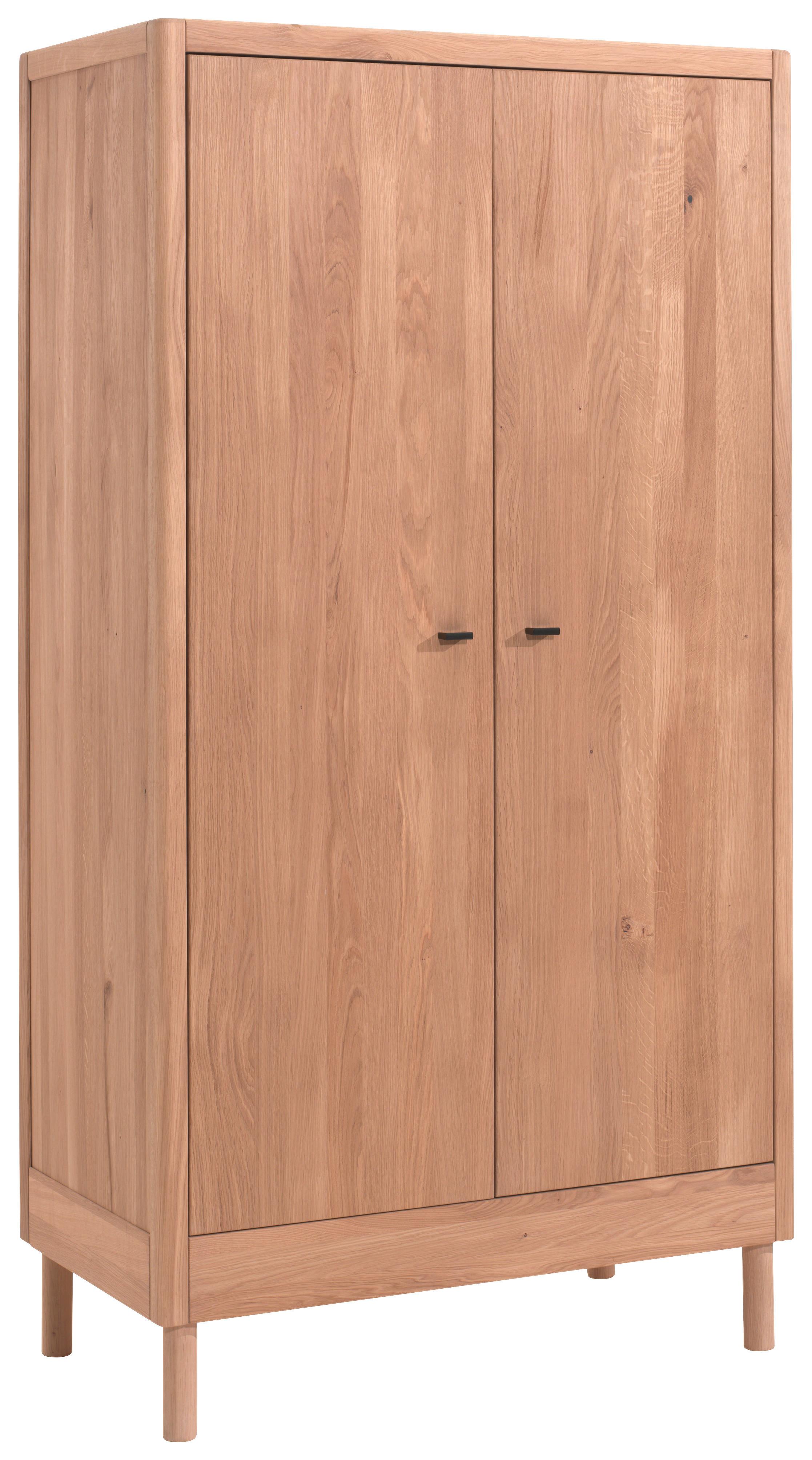 Drehtürenschrank FORREST Naturfarben - Schwarz/Naturfarben, MODERN, Holz/Metall (100/190/55cm) - Vipack