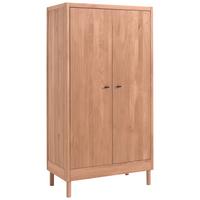 Drehtürenschrank FORREST Naturfarben - Schwarz/Naturfarben, MODERN, Holz/Metall (100/190/55cm) - Vipack
