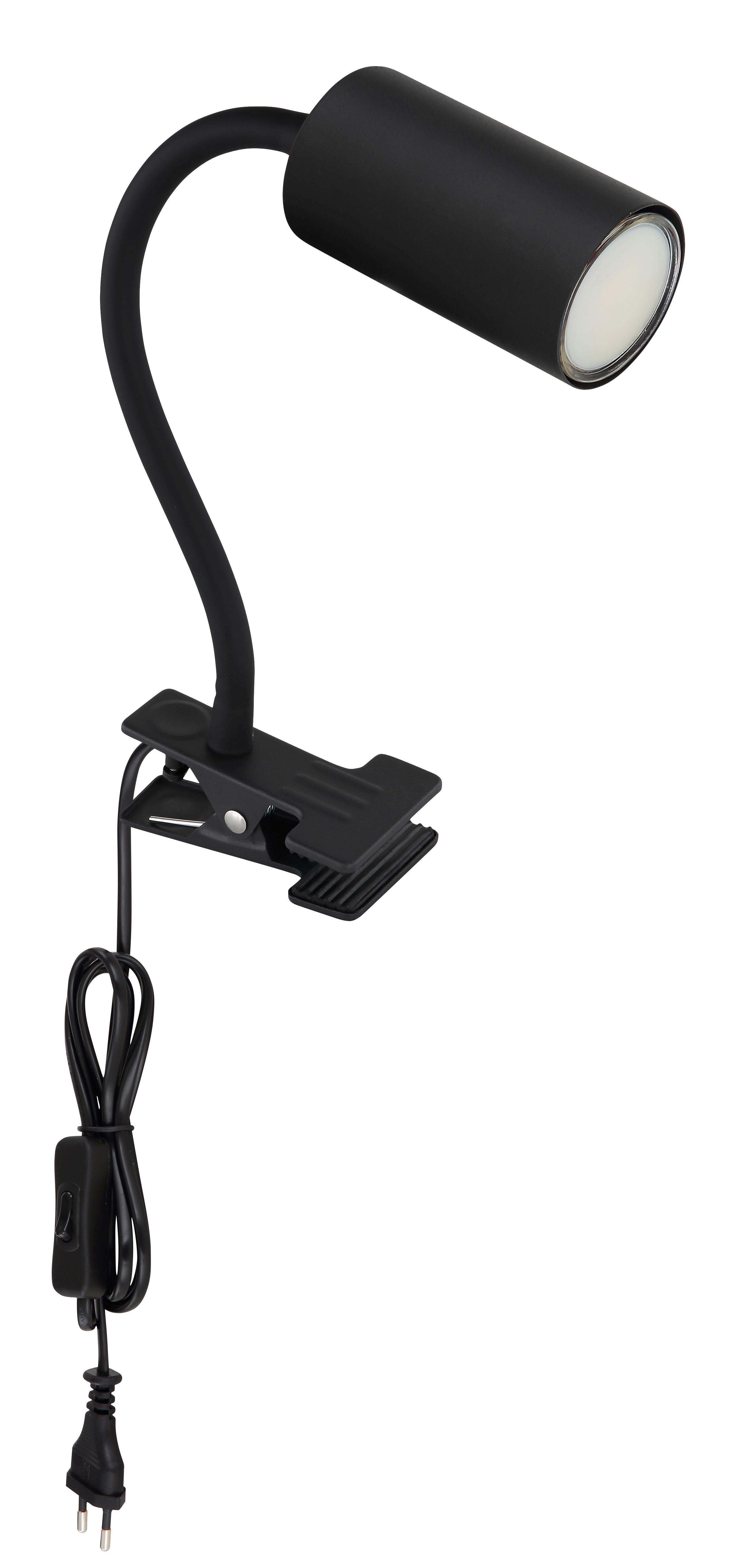 Svetilka S Sponko Robby - črna, Basics, kovina/umetna masa (10/5,5/41,5cm) - Globo