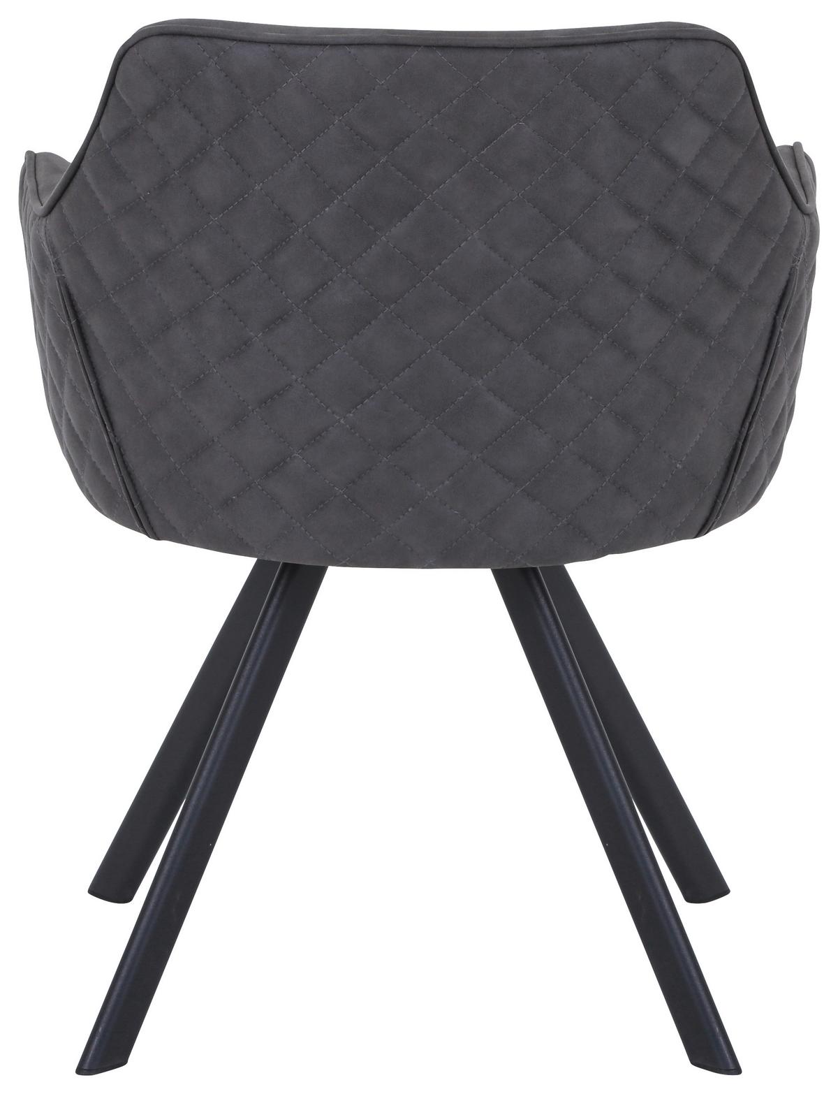 KRZESŁO Z PODŁOKIETNIKAMI MARKO - czarny/szarobrązowy, Design, metal/tkanina (59/80/60cm) - Hom`in