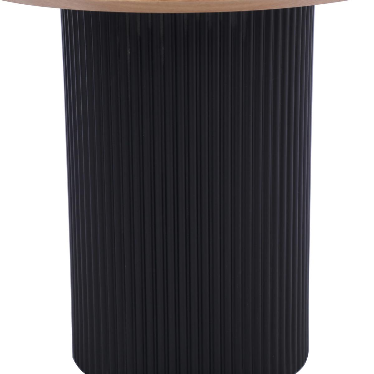 STOLIK KAWOWY GROOVE WOOD -EXKLUSIV- - kolor dębowy/czarny, Design, materiał drewnopochodny/drewno (50/50/48cm) - Stylife