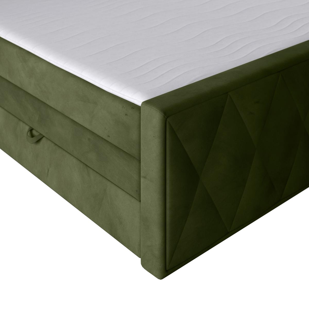 Boxspringbett Porto ca. 180x200 cm Grün - Grün, MODERN, Holz/Kunststoff (180/200cm) - MID.YOU