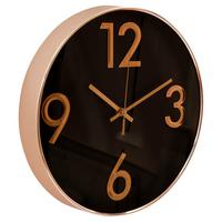 Wanduhr Clock Ø 30 Cm Rose Gold Black - Weiss/Roségold, Glas/Kunststoff (30/30/4,3cm)