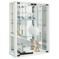 Viseča Vitrina Udina, Bela, Z Ogledalom - črna/bela, Moderno, umetna masa/steklo (60/80/25cm) - MID.YOU