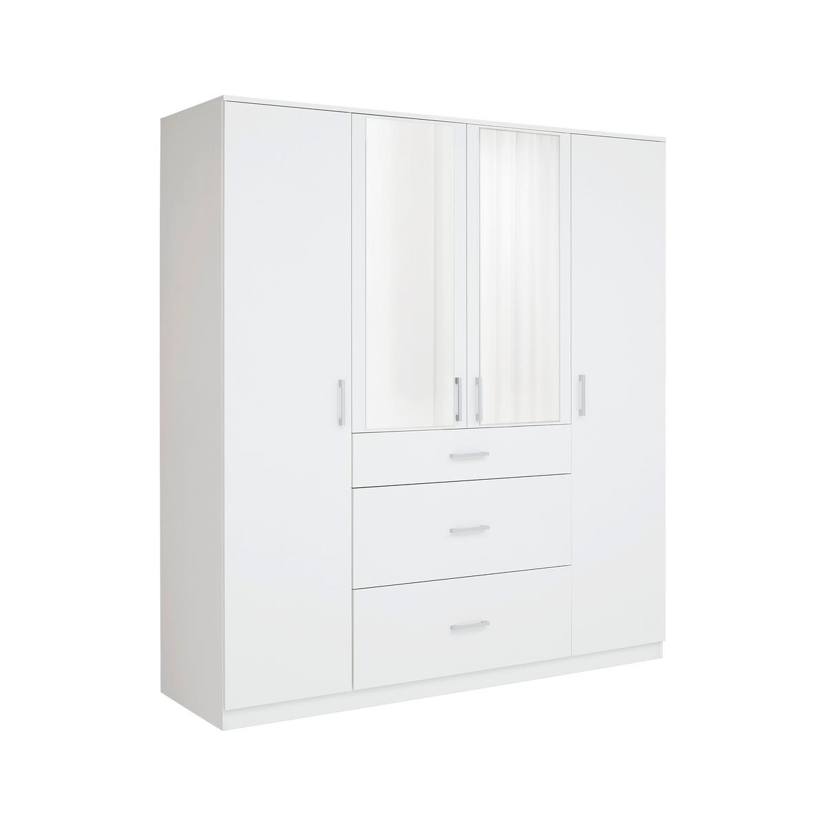 Drehtürenschrank Lasse Weiß - Weiß, KONVENTIONELL, Holz (180/196,5/55cm) - Mömax