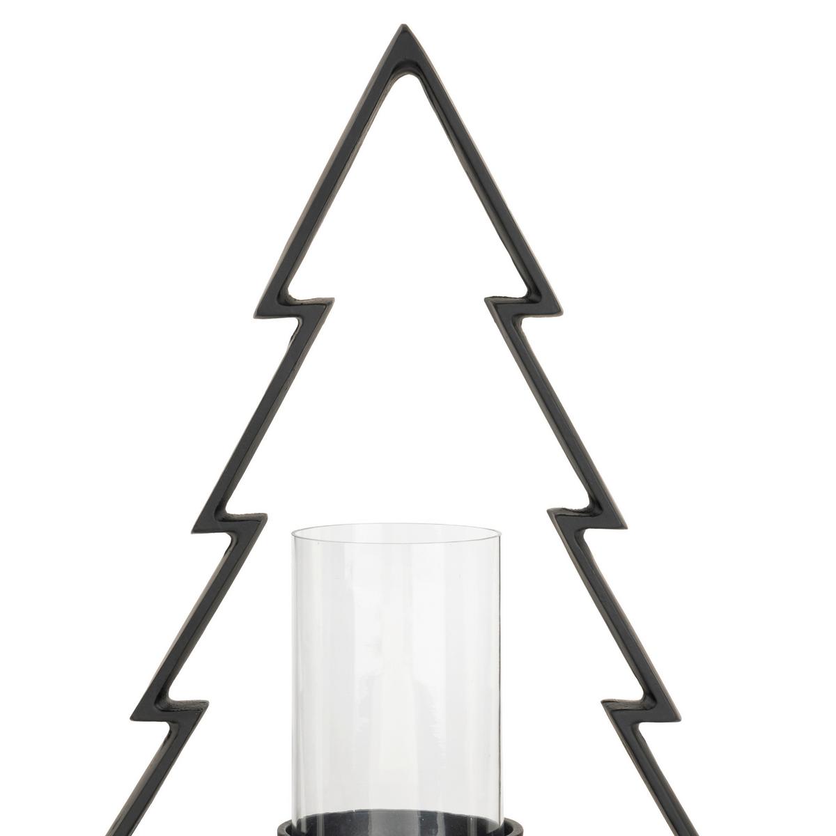 Kerzenhalter Mukayle Klar/Schwarz - Klar/Schwarz, LIFESTYLE, Glas/Metall (31/11.5/50cm)
