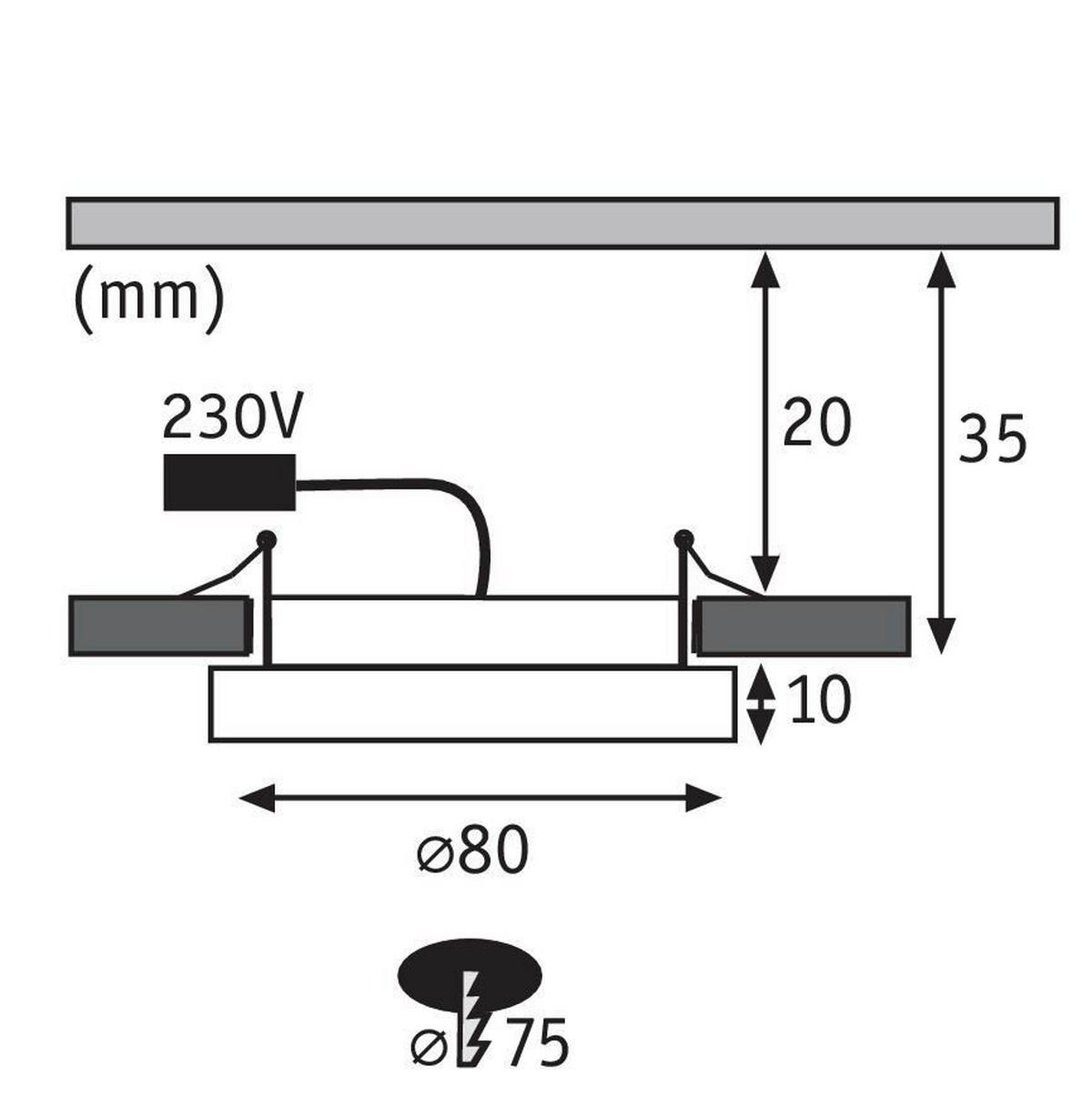 LED-Paneel Panel Areo in Nickelfarben max. 5 Watt - Nickelfarben, Basics, Kunststoff (8cm) - Paulmann