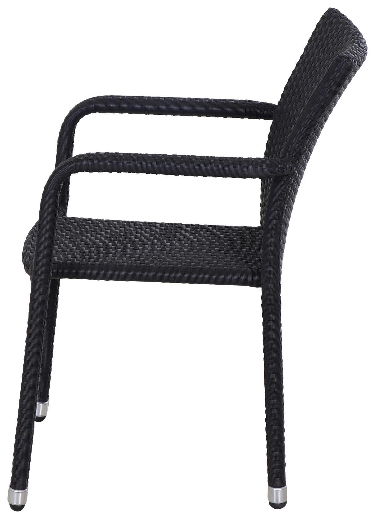 Stapelsessel Schwarz wetterfest - Schwarz, MODERN, Kunststoff/Metall (56/83/60cm) - Siena Garden