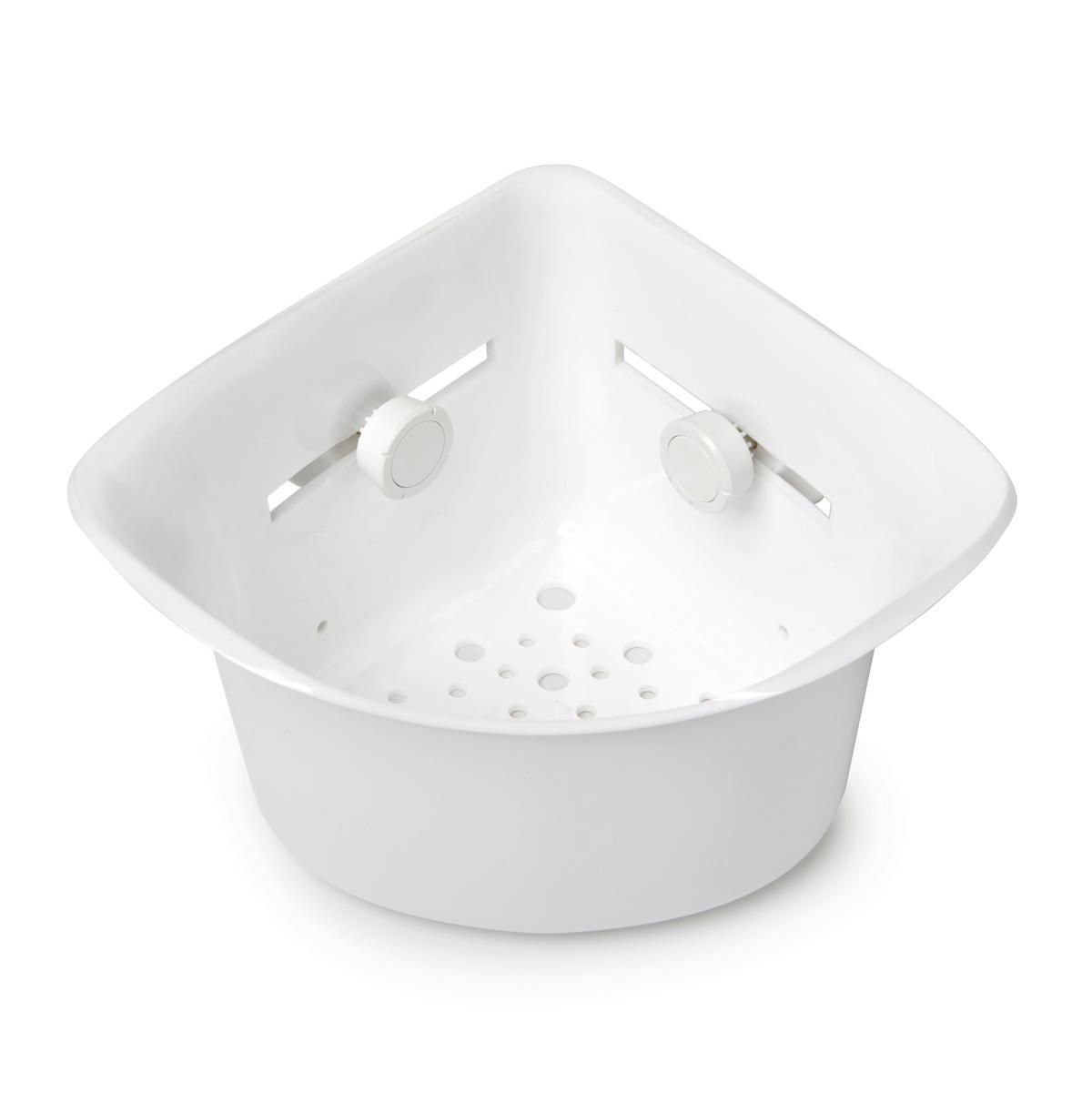 Coșuleț pentru duș Easy - alb, Modern, plastic (24,8/20/14,35cm) - Premium Living