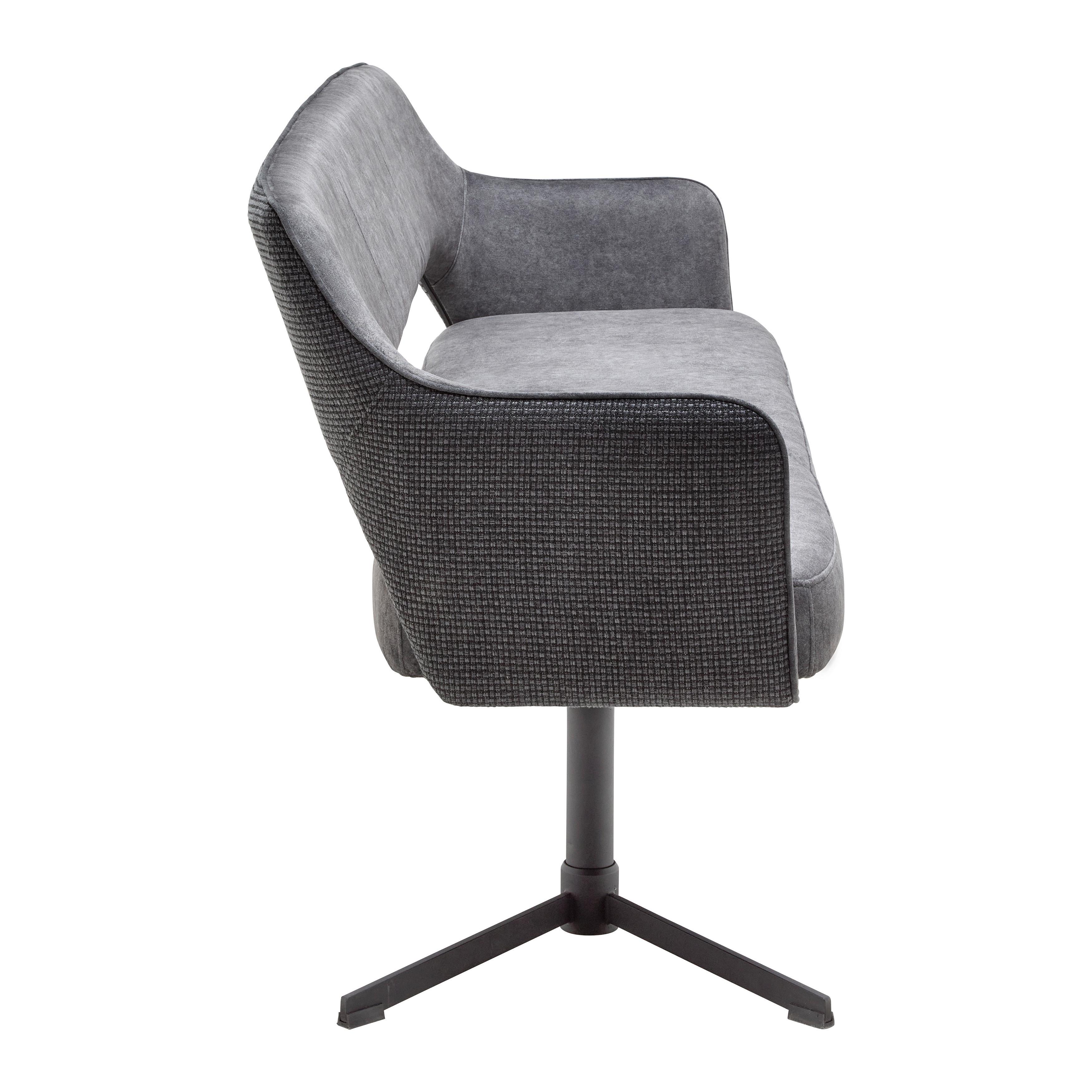 SITTBÄNK VALLETTA - svart/antracit, Modern, metall/textil (170/85/61cm) - Premium Living