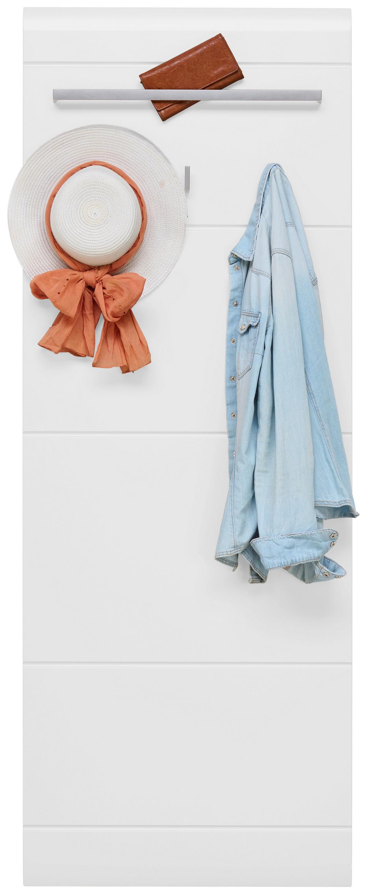 Panou cuier Auris - alb, Modern, material pe bază de lemn (60/162,2/1,9cm) - Modern Living