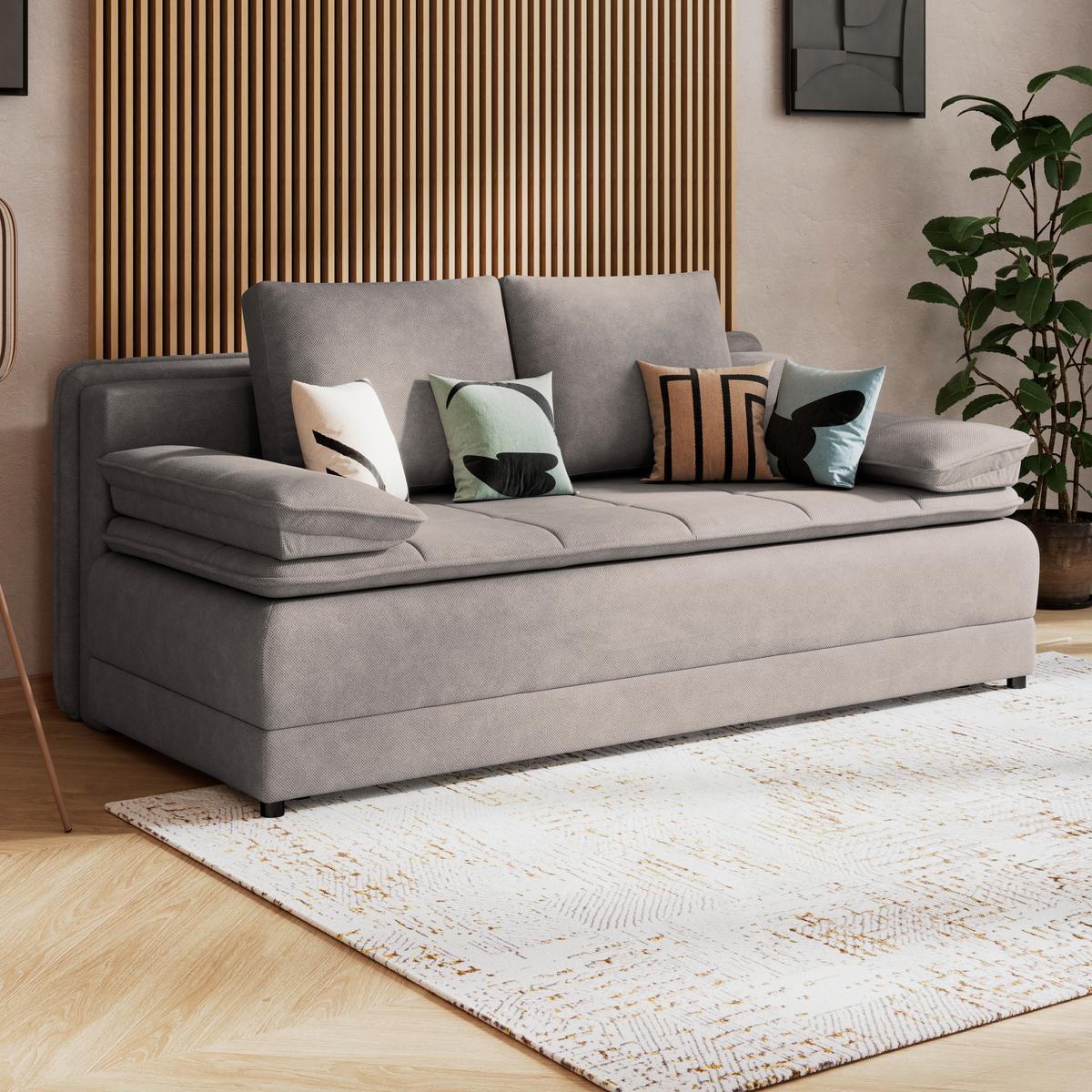 Canapea extensibila ALICE - taupe, Modern, textil (202/73-92/105cm) - Modern Living