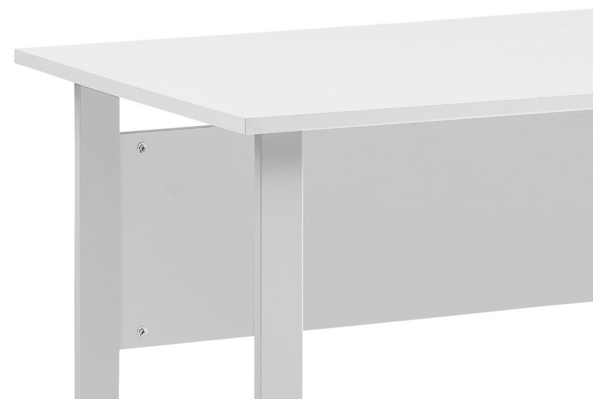 Schreibtisch "Serie 1500" ca 160x65 cm , hellgrau - Hellgrau/Alufarben, KONVENTIONELL, Holzwerkstoff/Metall (160/65/73,2cm) - MID.YOU
