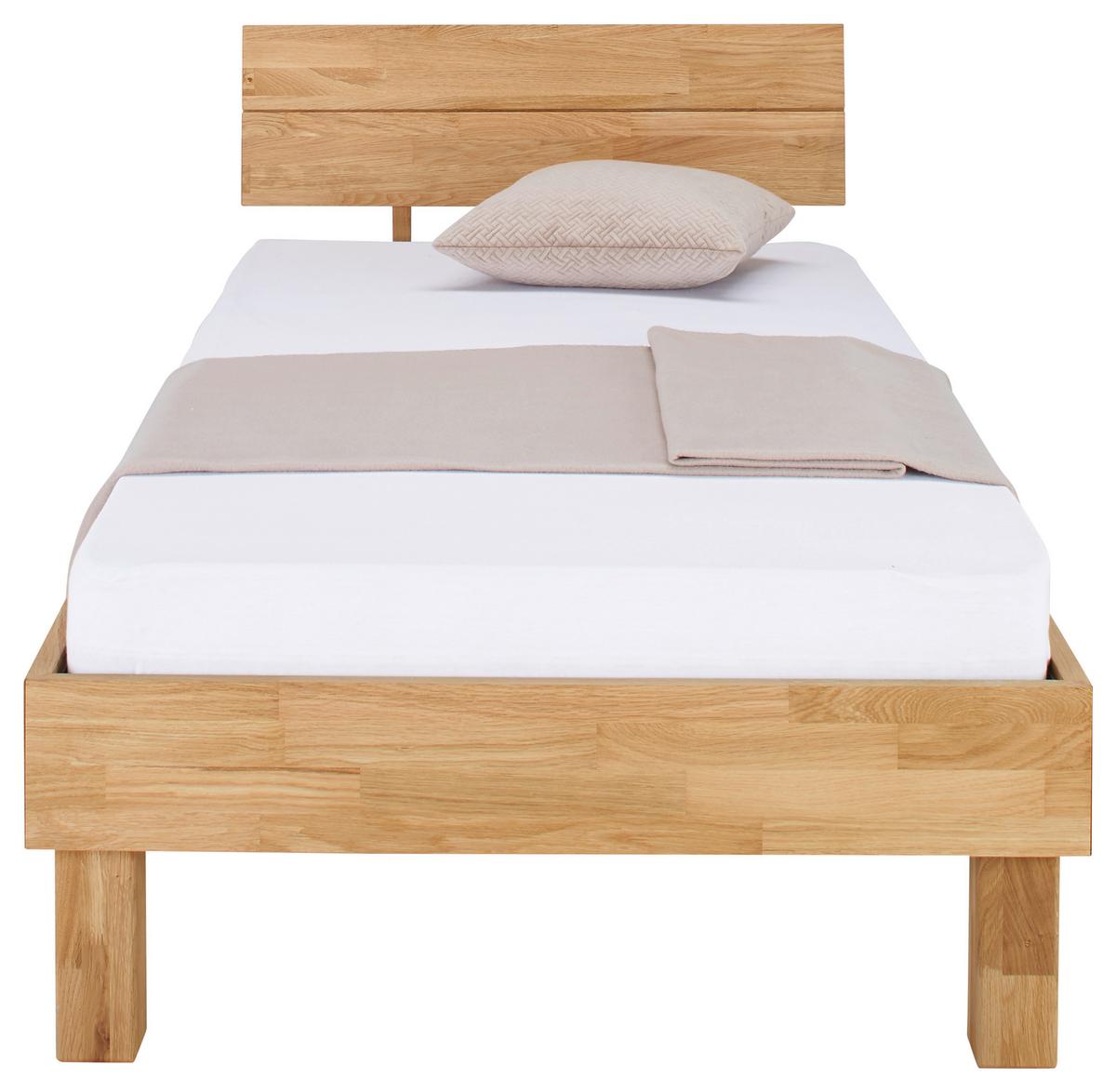Bett aus Eiche massiv ca. 90x200cm - Eichefarben, KONVENTIONELL, Holz (90/200cm) - ecoTree