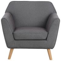 Fotelj Lara, Siva - temno siva/naravne barve, Konvencionalno, tekstil/les (88,5/83/79cm) - P & B
