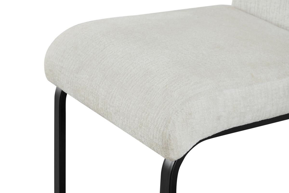 Set Nihajnih Stolov Leni, Krem Barva, 2 Kos - črna/krem barve, Moderno, kovina/tekstil (43/98/59cm) - MID.YOU