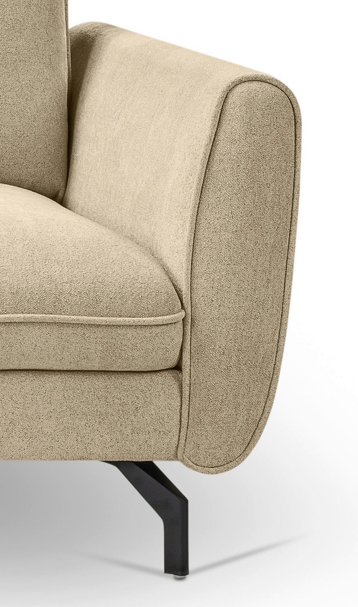 Ecksofa Toronto Beige - Beige/Schwarz, Basics, Holz/Textil (165/259cm) - MID.YOU