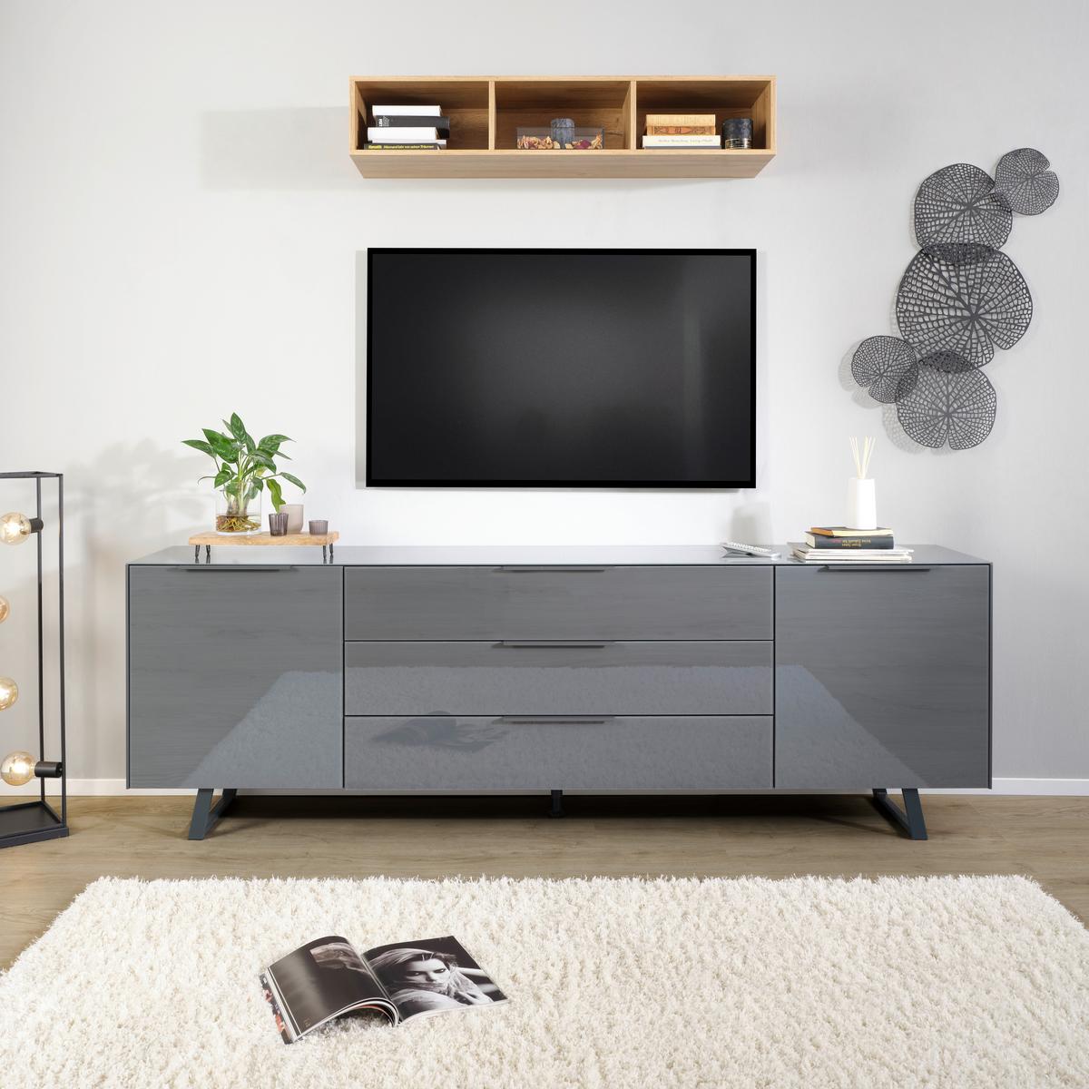 Wandregal Max Box in Eichefarben - Eichefarben, MODERN, Holzwerkstoff (120/22/32cm) - Premium Living