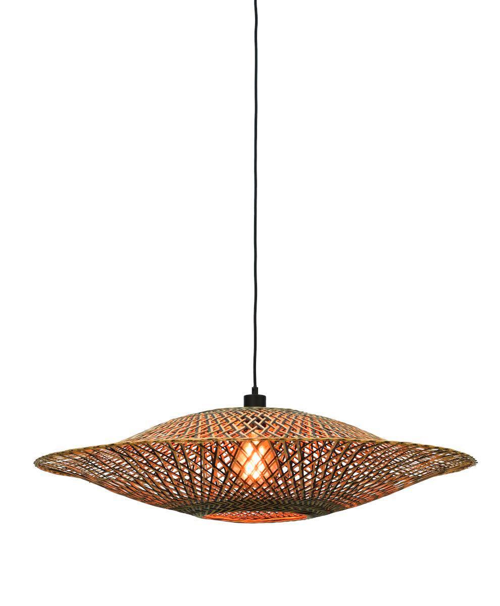 Hängeleuchte Bali in Schwarz/Braun max. 40 Watt - Hellbraun/Schwarz, Natur, Naturmaterialien (87/20cm) - Good & Mojo