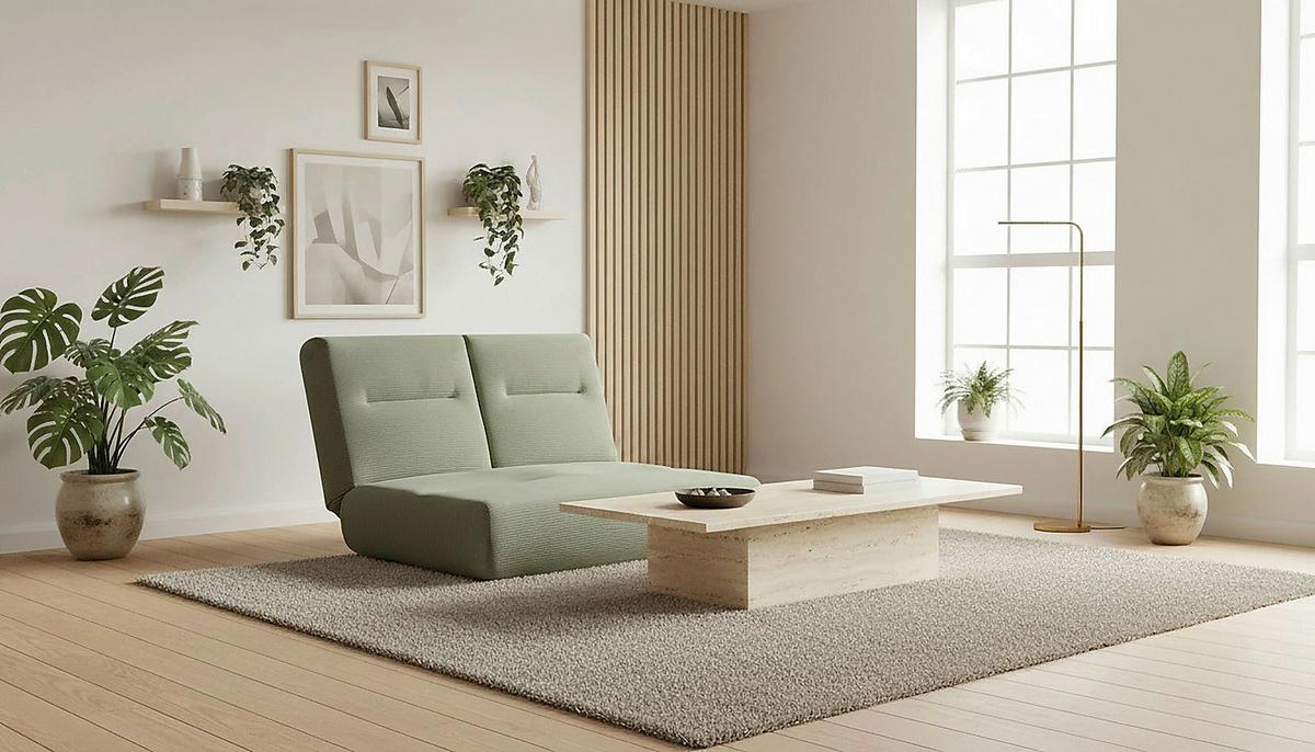 Zofa S Funkcijo Ležišča Luna, Olivno Zelena - olivno zelena , Design, tekstil (159/88/160cm) - Livetastic