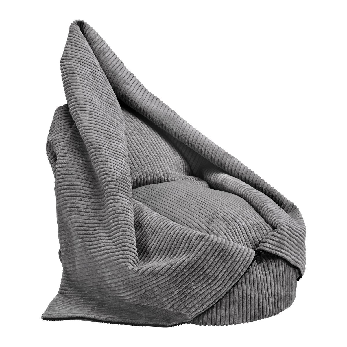Sitzsack Capri Dunkelgrau Cord - Dunkelgrau, MODERN, Textil (45/50/80cm) - Bessagi Kids