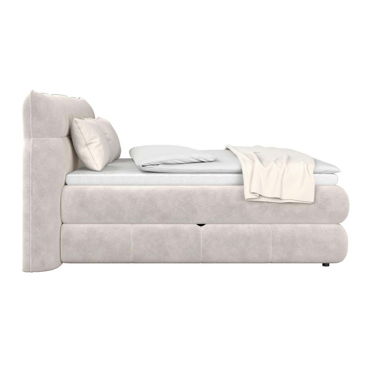 Boxspring Krevet Carmelo - bež/crna, Trend, tekstil/plastika (160/200cm) - Premium Living