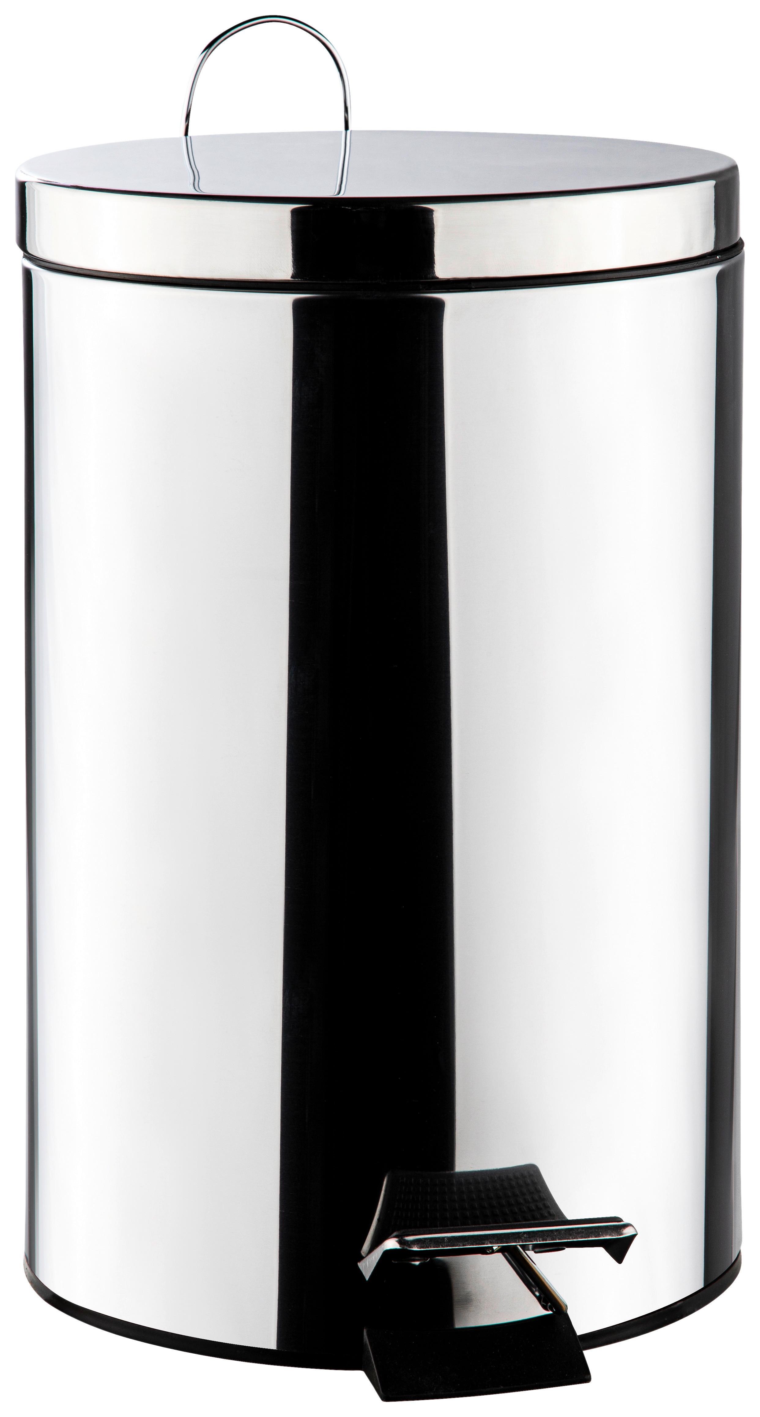 KOSZ NA ŚMIECI Z PEDAŁEM 39000 - kolor srebrny, Basics, metal (25/40/25cm)