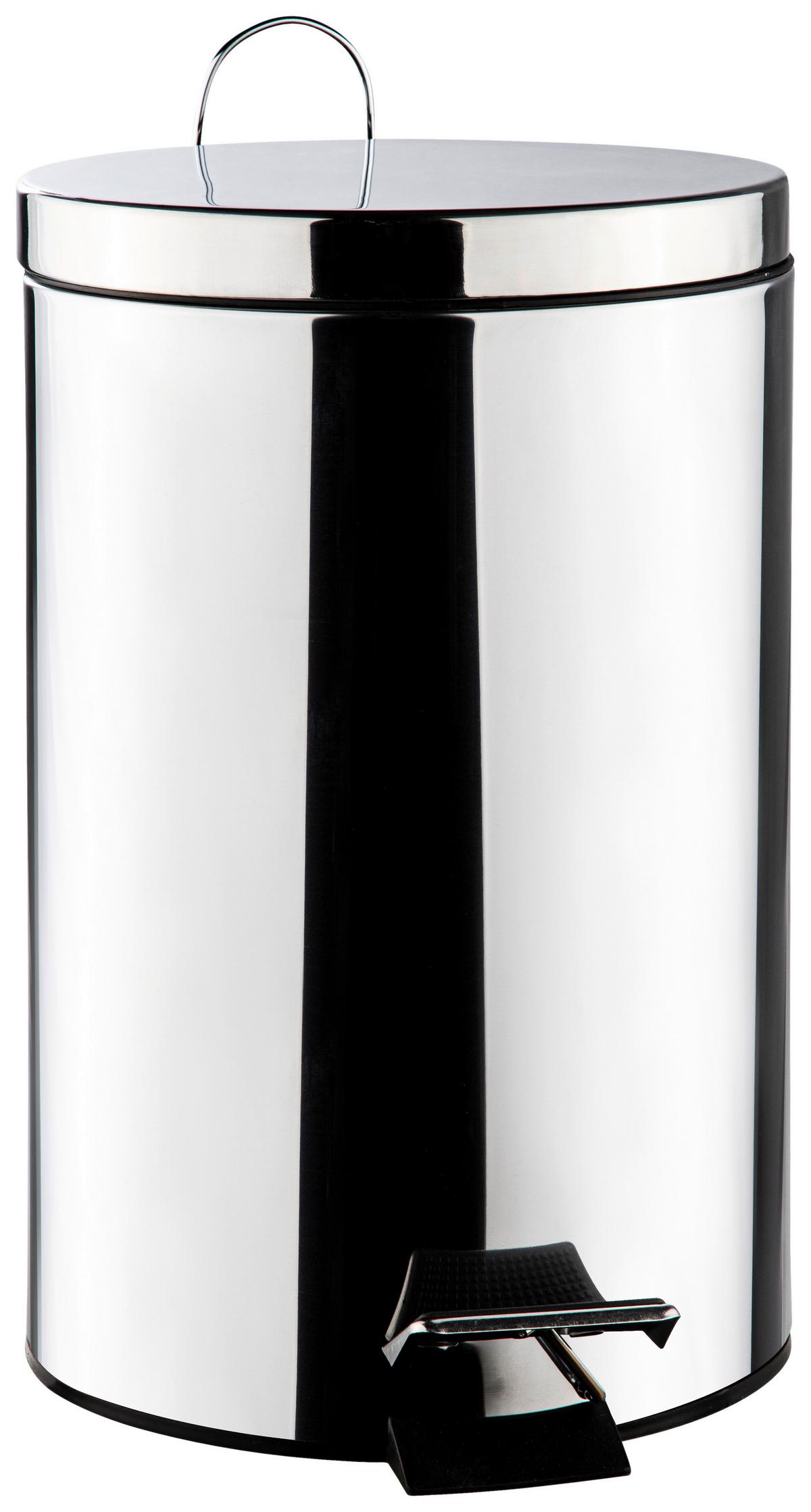 KOSZ NA ŚMIECI Z PEDAŁEM 39000 - kolor srebrny, Basics, metal (25/40/25cm)