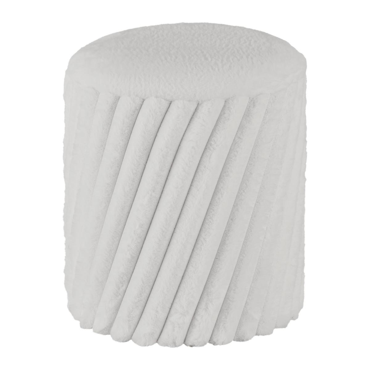 Hocker Cady Weiß - Weiß, ROMANTIK / LANDHAUS, Holzwerkstoff/Textil (37/40/37cm) - Mömax