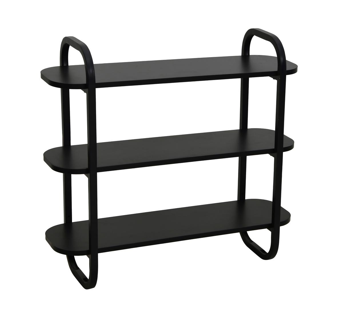 Regal Bend Schwarz - Schwarz, Modern, Holzwerkstoff/Metall (76/72/27cm) - Mömax