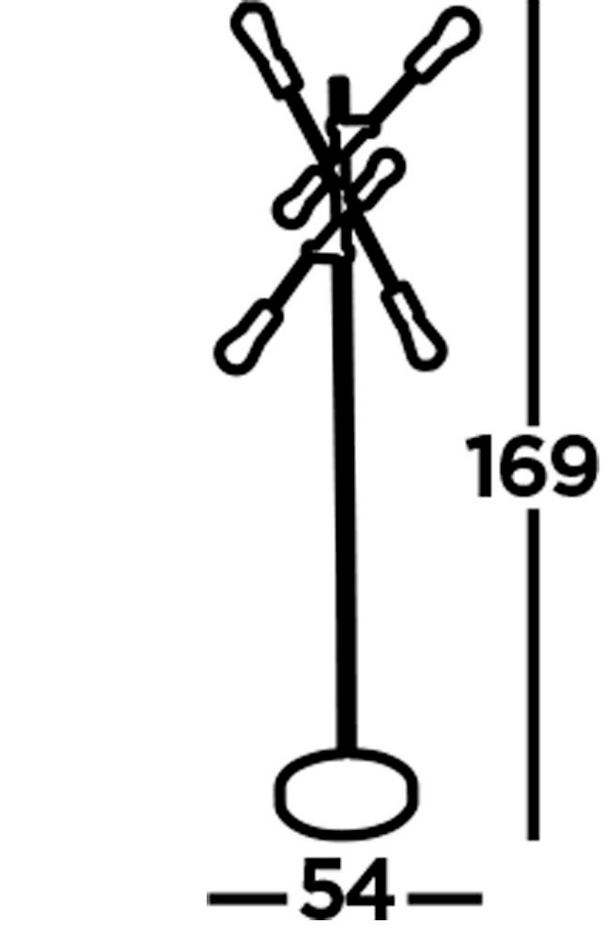 Állólámpa Armstrong 6lt Eu8076-6bk - fekete, Design, fém (54/150cm)