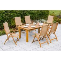 Gartentischgruppe Capri Naturfarben - Naturfarben, KONVENTIONELL, Holz/Kunststoff - Gardenson