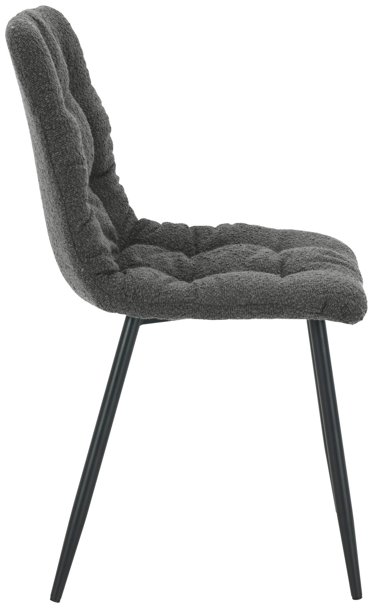 Stuhl Nino Dunkelgrau - Dunkelgrau/Schwarz, MODERN, Holz/Textil (45/88/54,5cm) - Based