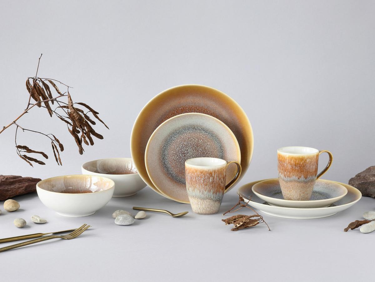 Kombinirani Servis Caldera Sand, 8-Delni - bela/peščene barve, Basics, keramika - Creatable