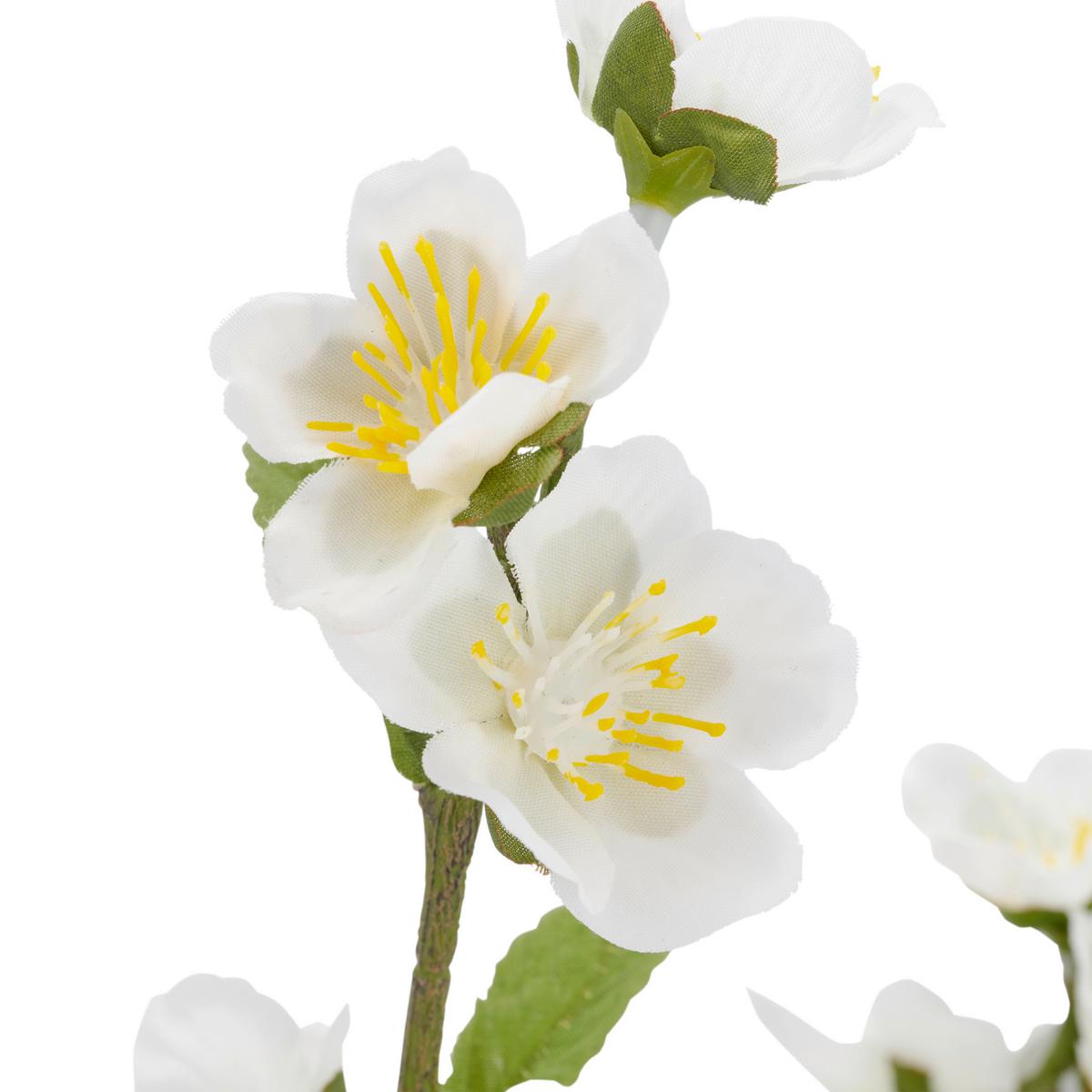 Kirschblütenzweig Kirschblüte Weiß ca. 64cm - Schwarz/Weiß, Basics, Kunststoff/Metall (64cm) - Mömax
